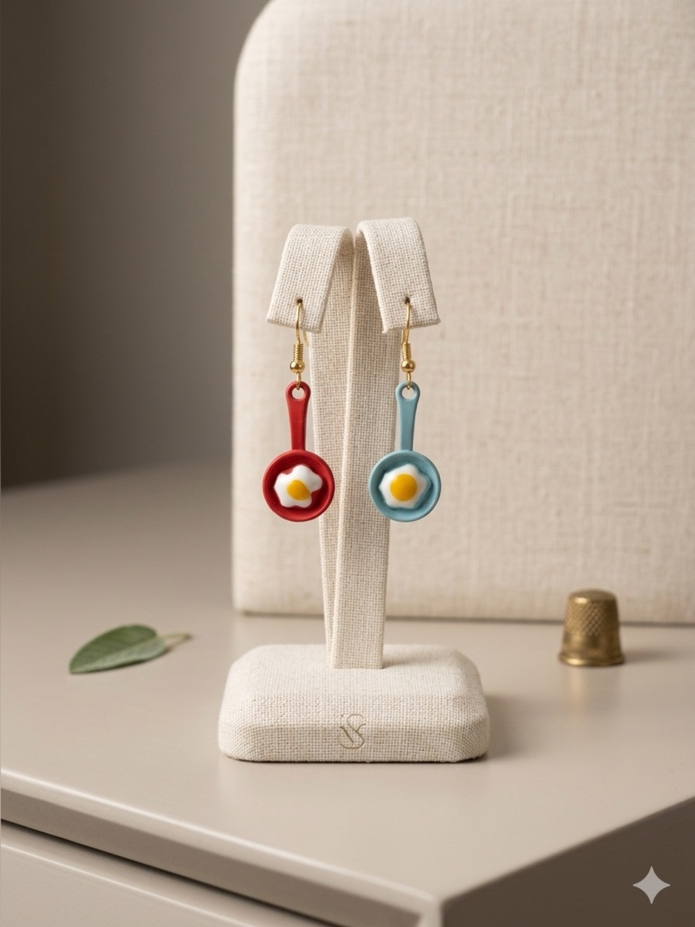 Fried Egg Pan Earrings | Asymmetrical Cute Sunny Side Up Dangles